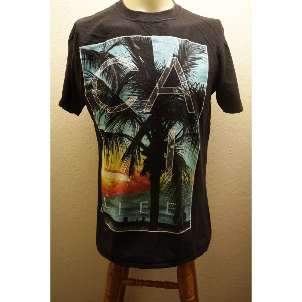 Cino Cali Life Graphic T Shirt Mens Large Black Palm Tree Sunset California Tee